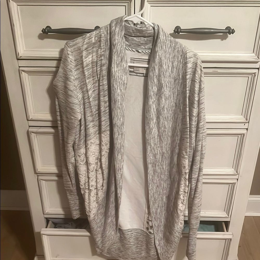 Gray Draped Cardigan Sweater with Luxurious Knit